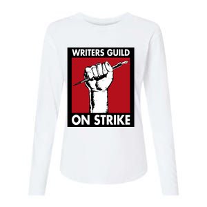 Writers Guild Of America On Strike Womens Cotton Relaxed Long Sleeve T-Shirt