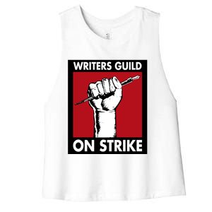 Writers Guild Of America On Strike Women's Racerback Cropped Tank