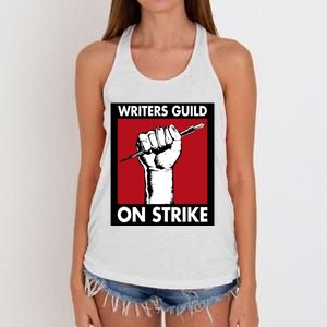 Writers Guild Of America On Strike Women's Knotted Racerback Tank