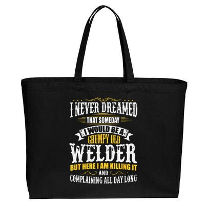 Welder Grumpy Old, Killing It Cotton Canvas Jumbo Tote