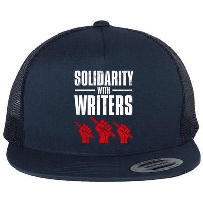 Writers Guild Of America On Strike Flat Bill Trucker Hat