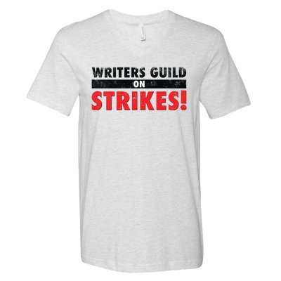 Writers Guild On Strike, Writers Guild Of America On Strike V-Neck T-Shirt