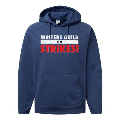 Writers Guild On Strike, Writers Guild Of America On Strike Performance Fleece Hoodie