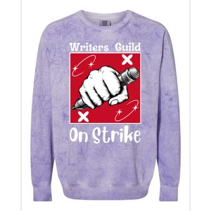 Writers Guild Of America On Strike Colorblast Crewneck Sweatshirt