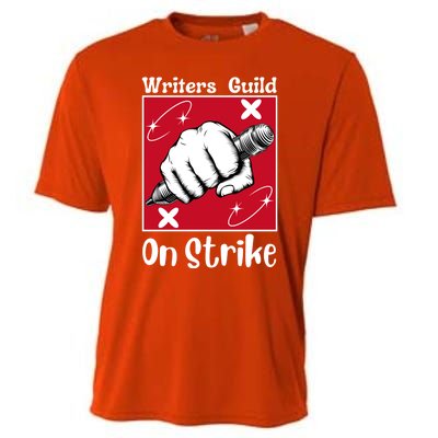 Writers Guild Of America On Strike Cooling Performance Crew T-Shirt