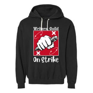 Writers Guild Of America On Strike Garment-Dyed Fleece Hoodie