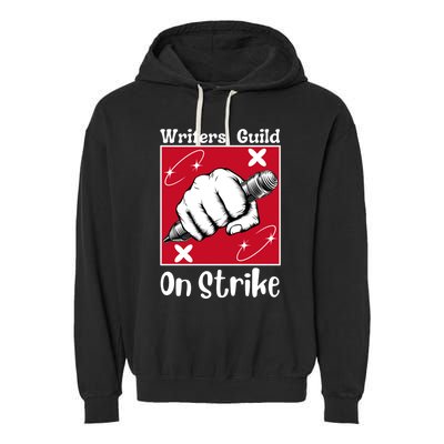 Writers Guild Of America On Strike Garment-Dyed Fleece Hoodie