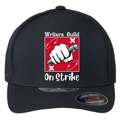 Writers Guild Of America On Strike Flexfit Unipanel Trucker Cap