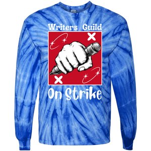 Writers Guild Of America On Strike Tie-Dye Long Sleeve Shirt