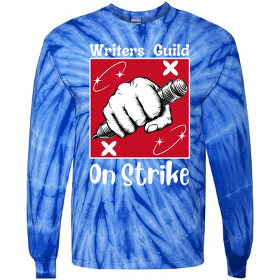 Writers Guild Of America On Strike Tie-Dye Long Sleeve Shirt