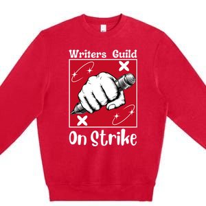 Writers Guild Of America On Strike Premium Crewneck Sweatshirt