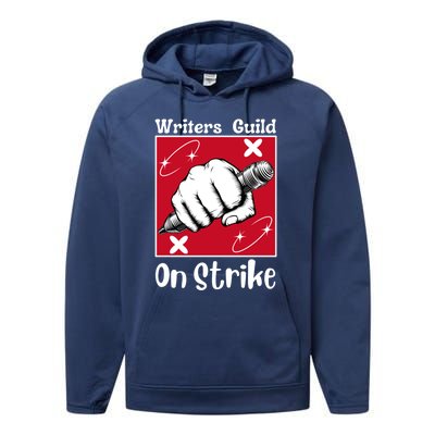 Writers Guild Of America On Strike Performance Fleece Hoodie