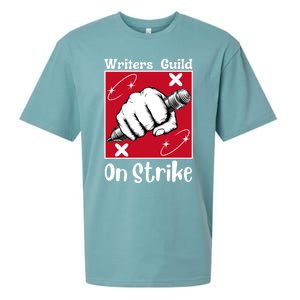 Writers Guild Of America On Strike Sueded Cloud Jersey T-Shirt