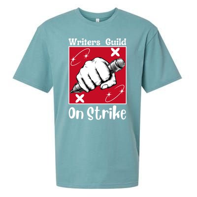 Writers Guild Of America On Strike Sueded Cloud Jersey T-Shirt