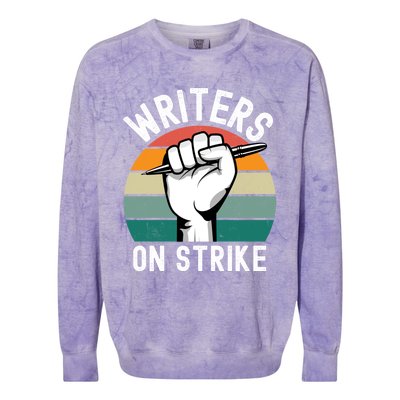 Writers Guild Of America On Strike Colorblast Crewneck Sweatshirt