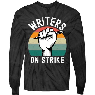 Writers Guild Of America On Strike Tie-Dye Long Sleeve Shirt