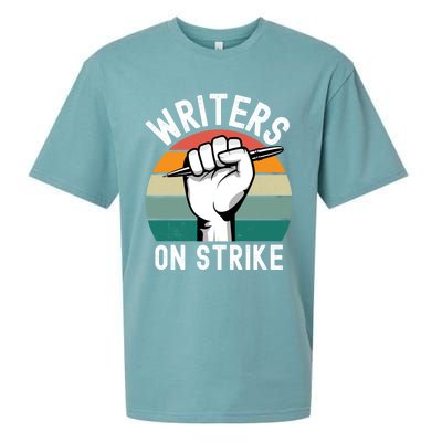 Writers Guild Of America On Strike Sueded Cloud Jersey T-Shirt