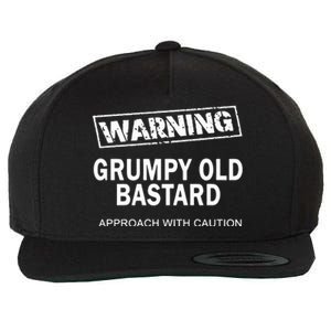 Warning Grumpy Old Bastard Wool Snapback Cap