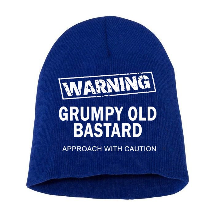 Warning Grumpy Old Bastard Short Acrylic Beanie