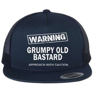 Warning Grumpy Old Bastard Flat Bill Trucker Hat