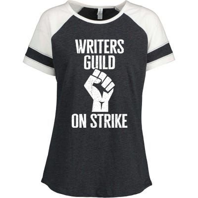 Writers Guild Of America On Strike Anti AI Chatbots WGA Enza Ladies Jersey Colorblock Tee