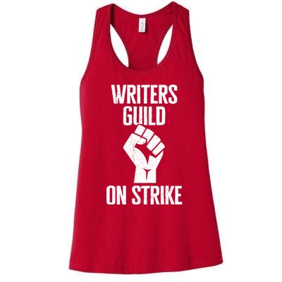 Writers Guild Of America On Strike Anti AI Chatbots WGA Women's Racerback Tank