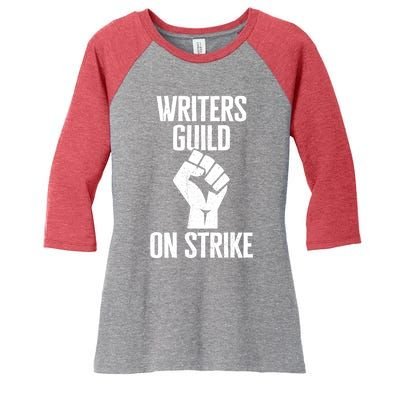 Writers Guild Of America On Strike Anti AI Chatbots WGA Women's Tri-Blend 3/4-Sleeve Raglan Shirt