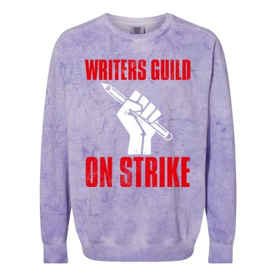 Writers Guild Of America On Strike Colorblast Crewneck Sweatshirt