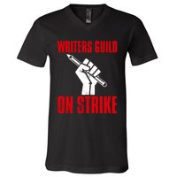 Writers Guild Of America On Strike V-Neck T-Shirt