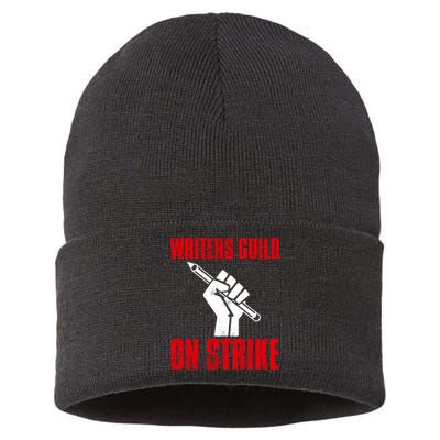 Writers Guild Of America On Strike Sustainable Knit Beanie