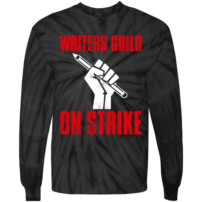 Writers Guild Of America On Strike Tie-Dye Long Sleeve Shirt