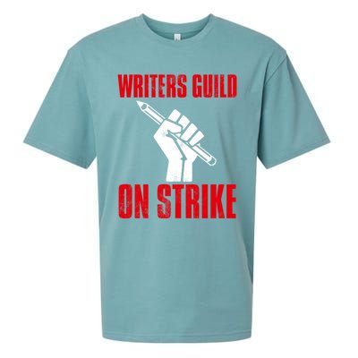 Writers Guild Of America On Strike Sueded Cloud Jersey T-Shirt