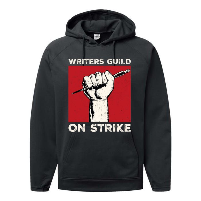 Writers Guild Of America On Strike Anti AI Chatbots WGA Performance Fleece Hoodie