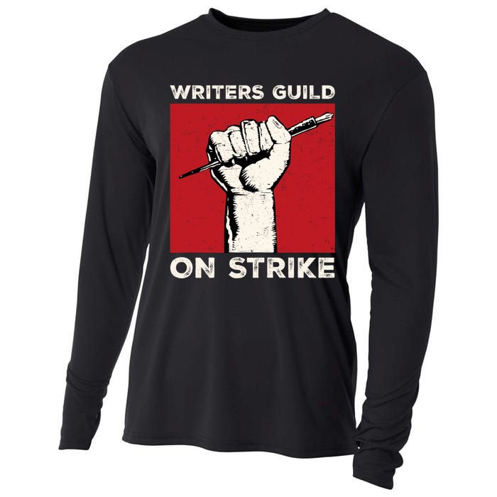 Writers Guild Of America On Strike Anti AI Chatbots WGA Cooling Performance Long Sleeve Crew