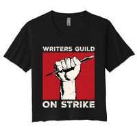 Writers Guild Of America On Strike Anti AI Chatbots WGA Women's Crop Top Tee