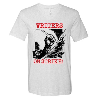 Writers Guild Of America On Strike V-Neck T-Shirt