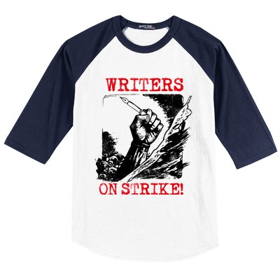 Writers Guild Of America On Strike Baseball Sleeve Shirt