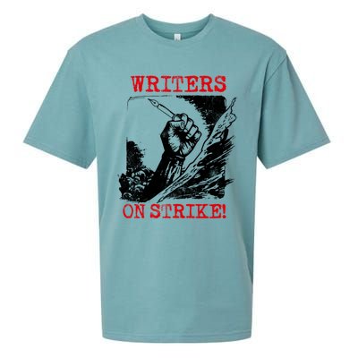 Writers Guild Of America On Strike Sueded Cloud Jersey T-Shirt