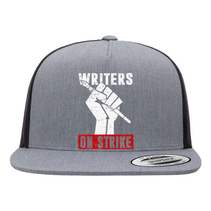 Writers Guild Of America On Strike Anti AI Chatbots WGA Flat Bill Trucker Hat