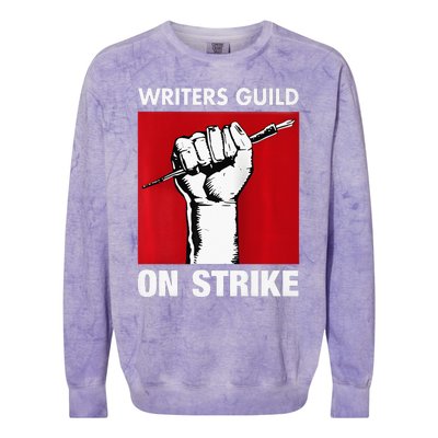 Writers Guild Of America On Strike Anti AI Chatbots WGA Colorblast Crewneck Sweatshirt