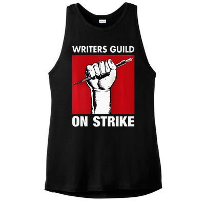 Writers Guild Of America On Strike Anti AI Chatbots WGA Ladies PosiCharge Tri-Blend Wicking Tank