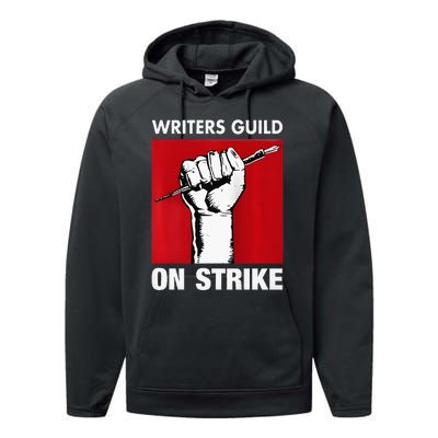 Writers Guild Of America On Strike Anti AI Chatbots WGA Performance Fleece Hoodie