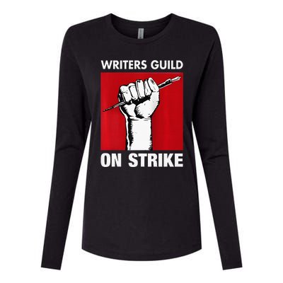 Writers Guild Of America On Strike Anti AI Chatbots WGA Womens Cotton Relaxed Long Sleeve T-Shirt