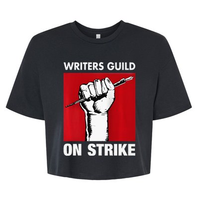 Writers Guild Of America On Strike Anti AI Chatbots WGA Bella+Canvas Jersey Crop Tee