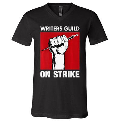 Writers Guild Of America On Strike Anti AI Chatbots WGA V-Neck T-Shirt