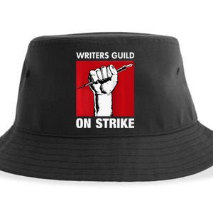 Writers Guild Of America On Strike Anti AI Chatbots WGA Sustainable Bucket Hat