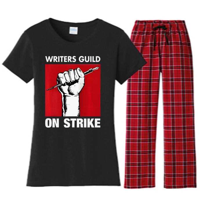 Writers Guild Of America On Strike Anti AI Chatbots WGA Women's Flannel Pajama Set