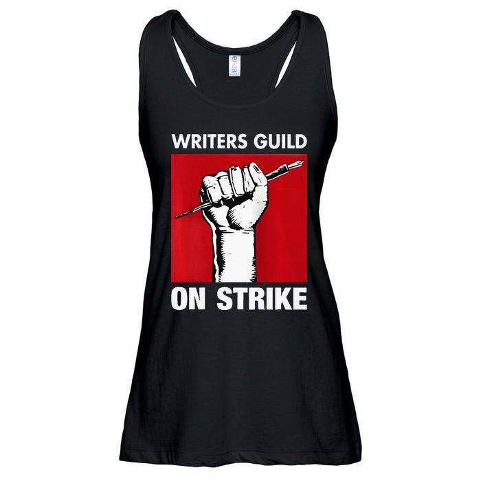 Writers Guild Of America On Strike Anti AI Chatbots WGA Ladies Essential Flowy Tank