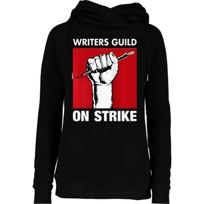 Writers Guild Of America On Strike Anti AI Chatbots WGA Womens Funnel Neck Pullover Hood