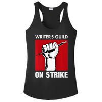 Writers Guild Of America On Strike Anti AI Chatbots WGA Ladies PosiCharge Competitor Racerback Tank